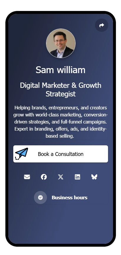 Screenshot of biolink page examples